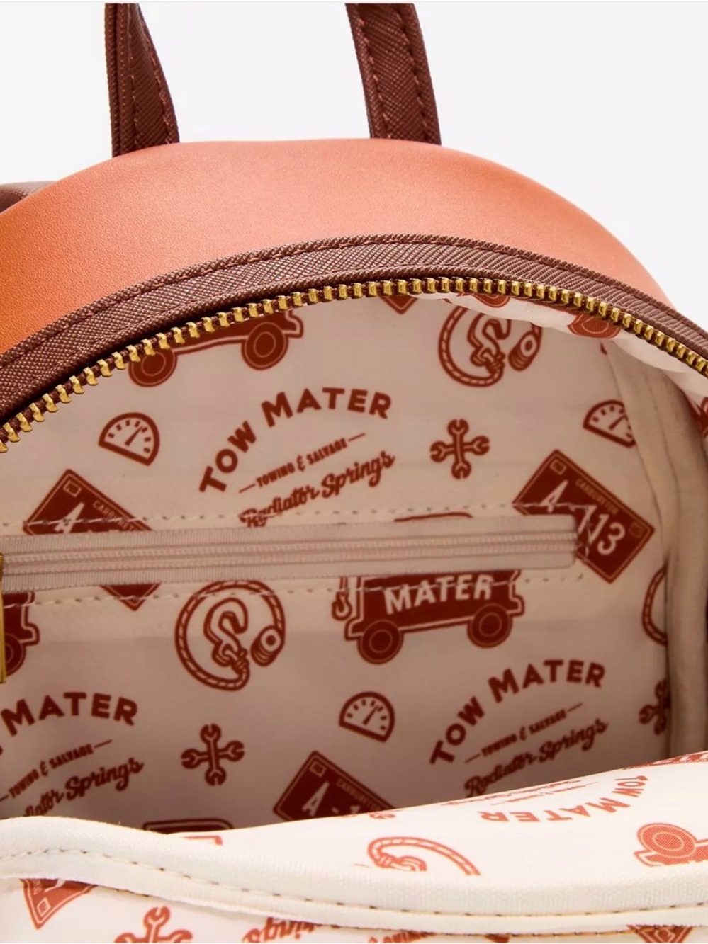 Loungefly Disney Cars Mater Mini Backpack - Orange with Blue Accents - Picture 3 of 3